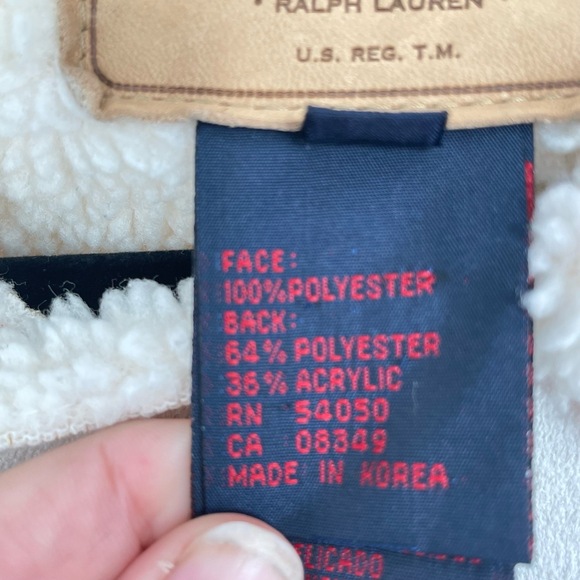 Ralph Lauren Women's Chic Edgy Moto Biker Faux Shearling Vintage Jacket Size S - Picture 9 of 11